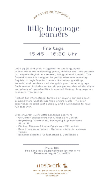 Little Language Learners – Spielerischer Englischkurs