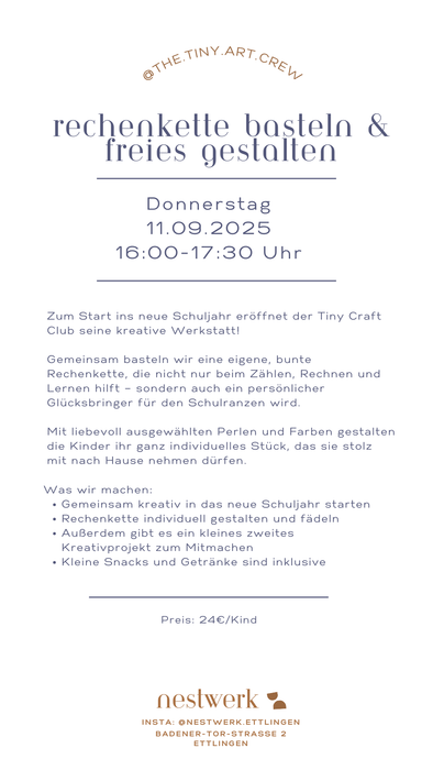 Rechenkette basteln & freies Gestalten