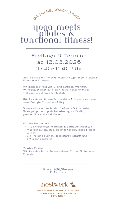 Yolates Fusion – Yoga trifft Pilates & Functional Fitness