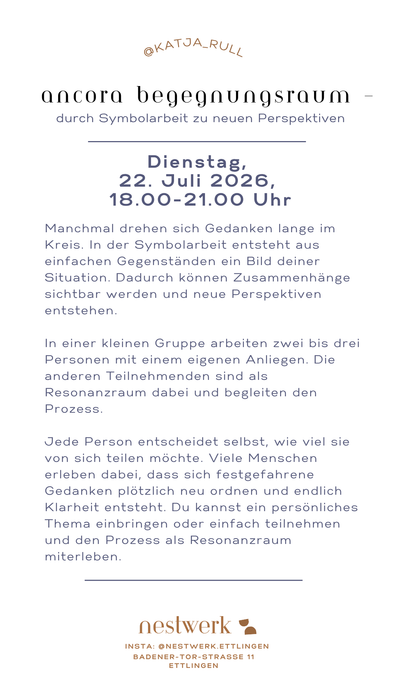 Ancora Begegnungsraum – durch Symbolarbeit zu neuen Perspektiven