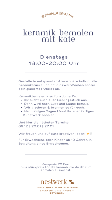 Keramik bemalen mit Kate