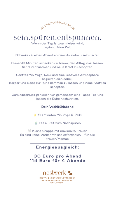 Entspanne & Tanke Kraft - Yin Yoga & Reiki mit Sarah