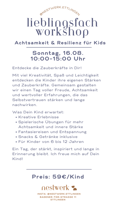 Lieblingsfach Workshop: Achtsamkeit & Resilienz für Kids