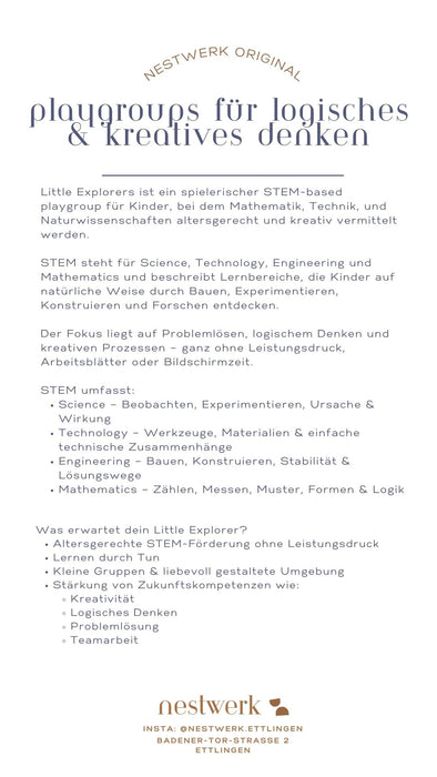 Little Explorers – Spielgruppen für logisches & kreatives Denken