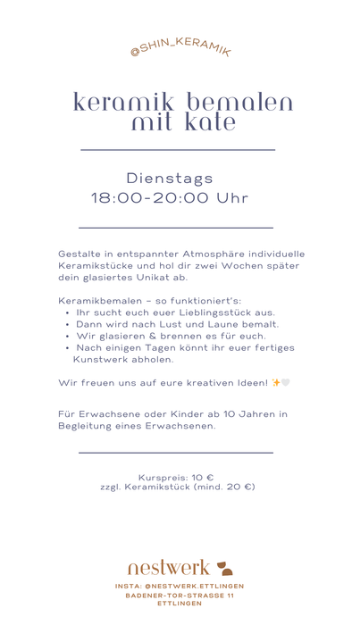 Keramik bemalen mit Kate