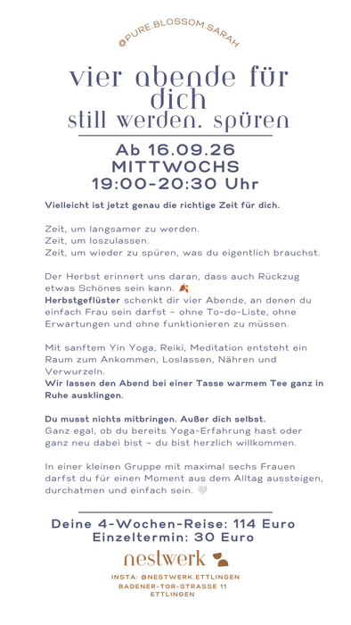 Yin Yoga & Reiki: Herbstgeflüster mit Sarah
