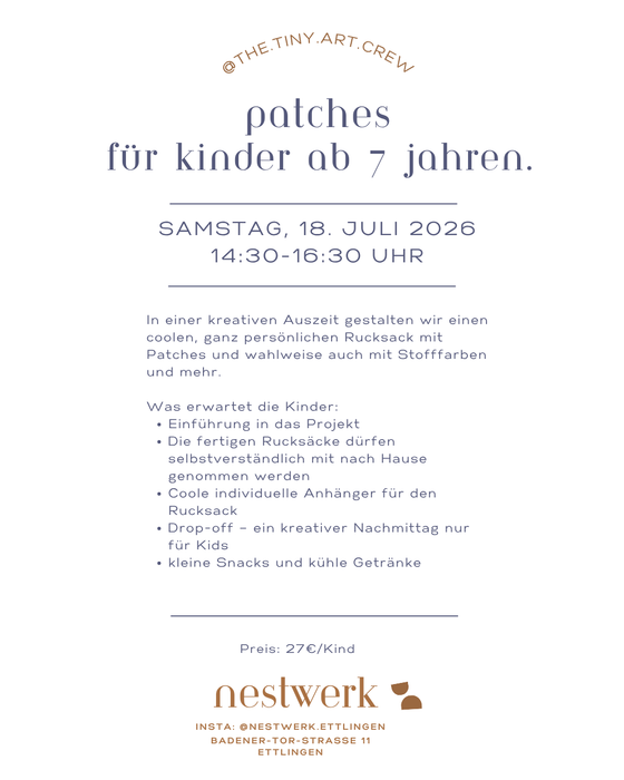 Patches Workshop mit Lena (ab 6)