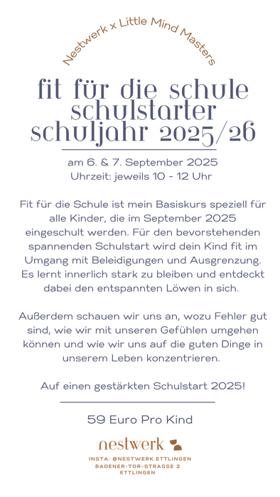 Fit für die Schule mit Anja Kositzke (6. & 7. September)