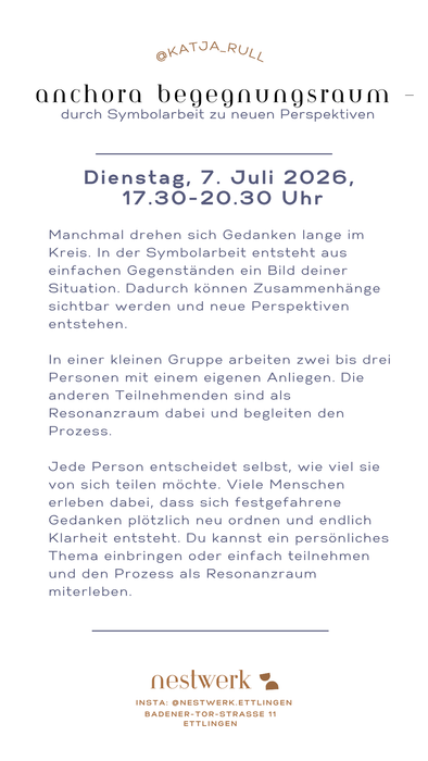 Anchora Begegnungsraum – durch Symbolarbeit zu neuen Perspektiven