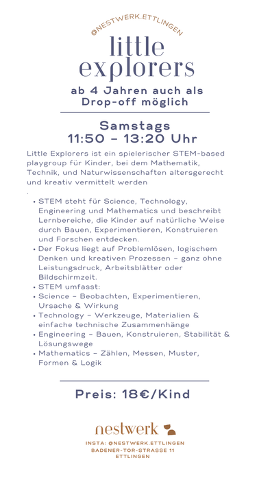 Little Explorers – Spielgruppen für logisches & kreatives Denken