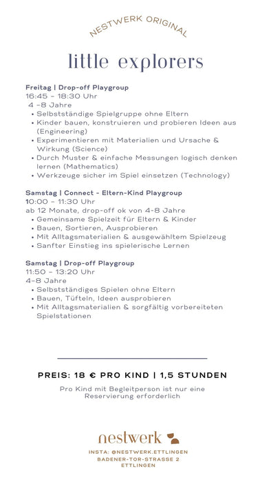 Little Explorers – Spielgruppen für logisches & kreatives Denken