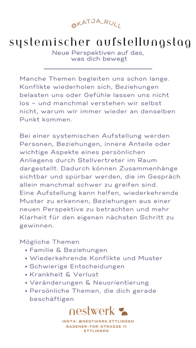 Ancora Begegnungsraum – Systemische Aufstellungen in Ettlingen