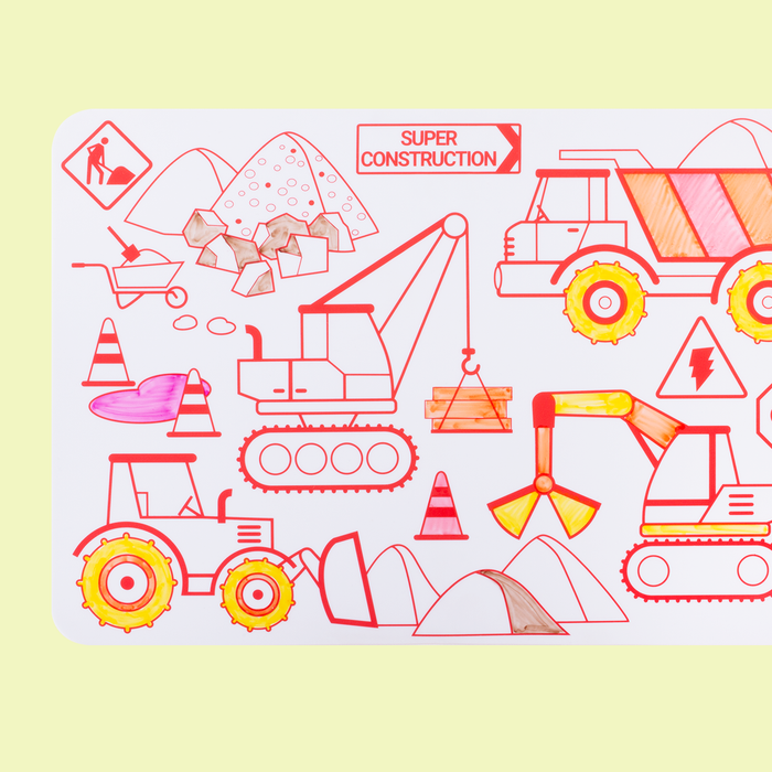 Nomad coloring: Mini Playmat CONSTRUCTION-4 markers included