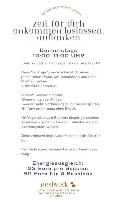 Komm zur Ruhe - Yin-Yoga mit Sarah